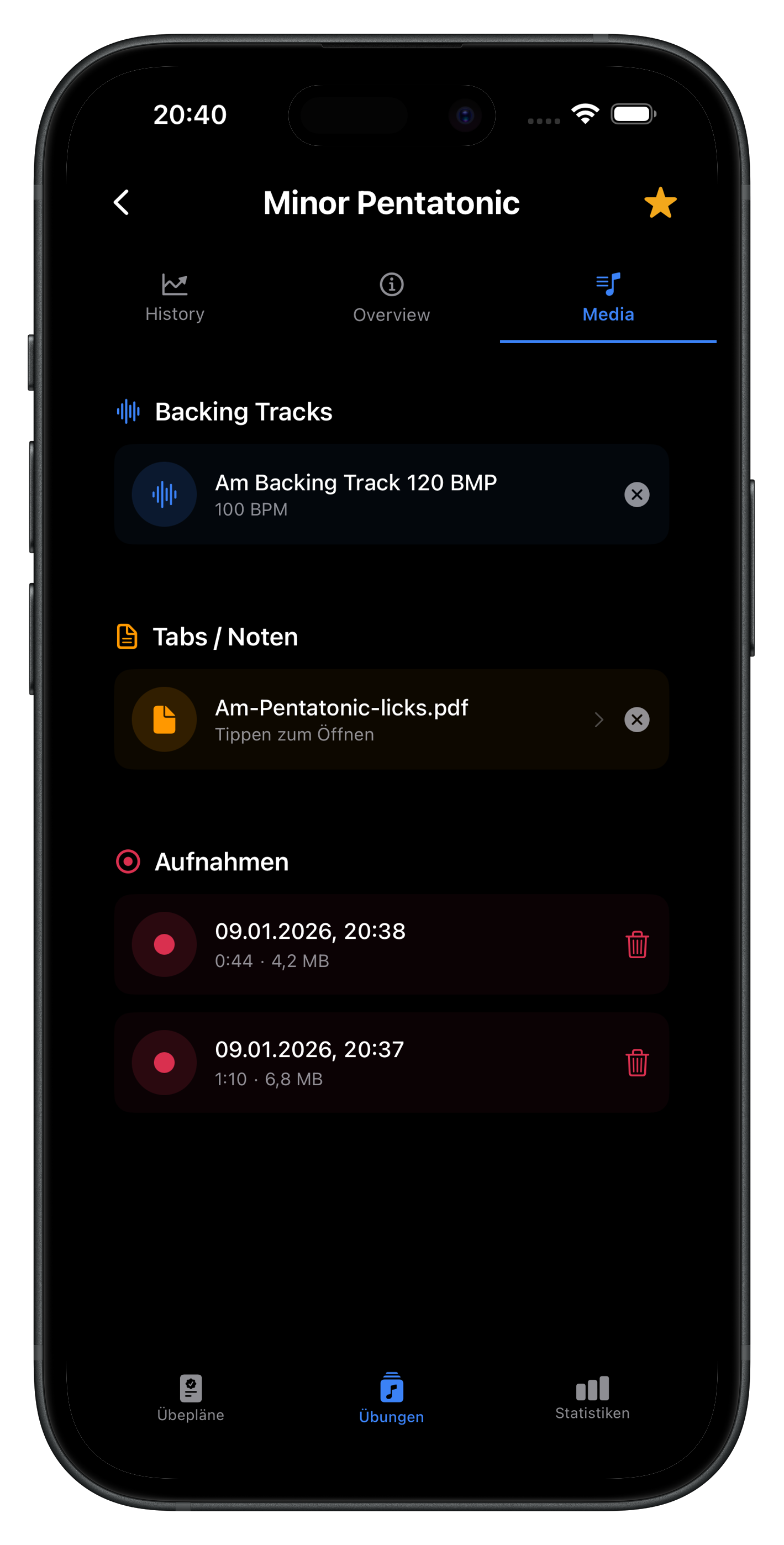 Repétude media tools screen